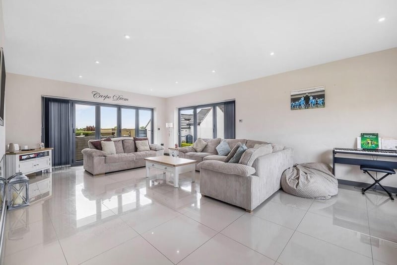 A closer look at the living section of the open-plan area.