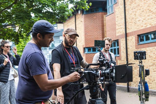 Filming under way at St George's Academy. Photo: Morgan Christian