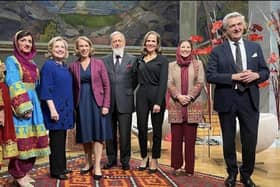 Hassina Syed (second right) and Peter Jouvenal (fourth right) at the Nobel Peace Prize Forum.