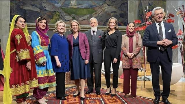 Hassina Syed (second right) and Peter Jouvenal (fourth right) at the Nobel Peace Prize Forum.