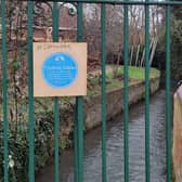 Grimsby & Louth's Extinction Rebellion installed the blue plaques bearing their allegations on the River Lud and Louth Canal. Photos: Grimsby & Louth Extinction Rebellion