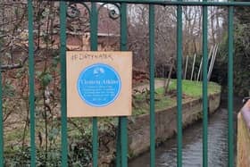 Grimsby & Louth's Extinction Rebellion installed the blue plaques bearing their allegations on the River Lud and Louth Canal. Photos: Grimsby & Louth Extinction Rebellion