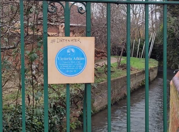 Grimsby & Louth's Extinction Rebellion installed the blue plaques bearing their allegations on the River Lud and Louth Canal. Photos: Grimsby & Louth Extinction Rebellion