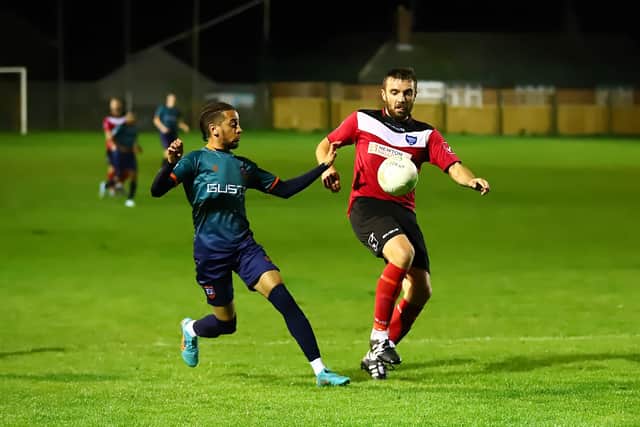 Richard Ford, who scored the equaliser for Boston Town. Pic: Steve W Davies Photography
