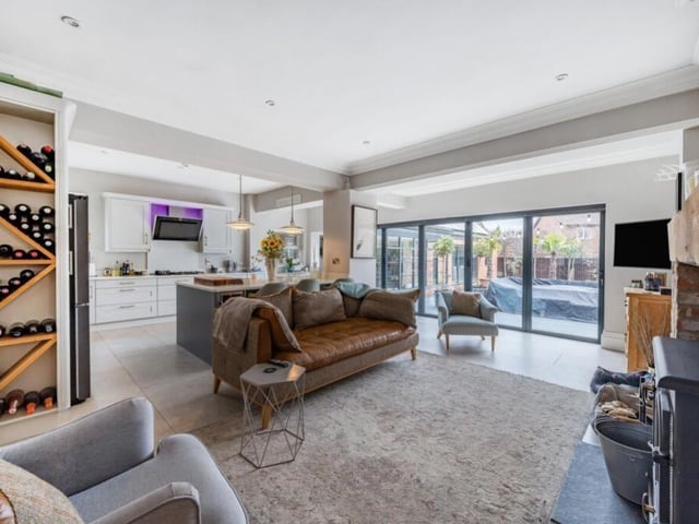 More of the open-plan kitchen and living area.