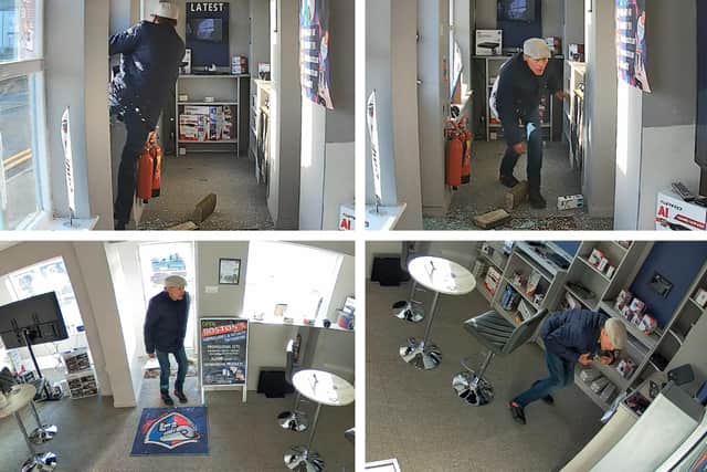 Stills from the footage provided by Surveillance and Security Stores of the burglary.