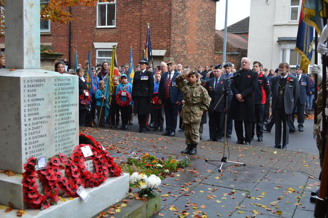 Paying tribute on behalf of the town's army cadets