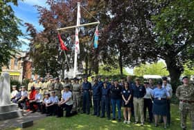 Cadets in Boston's Memorial Garden on Armed Forces Day.