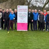 Members of Louth Golf Club, including seniors captain Chris Barber, launch their fundraising campaign with United Lincolnshire Hospitals Charity fundraiser Connor Hill. (PHOTO BY: United Lincolnshire Hospitals Charity)