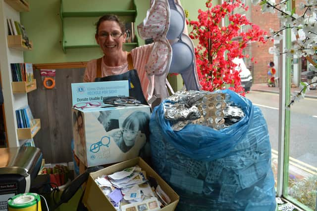 Jenny Salvidge with some of the items collected at The Green Life Pantry