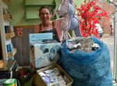 Jenny Salvidge with some of the items collected at The Green Life Pantry