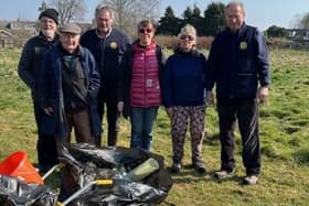 Market Rasen Rotarians with Yvonne Horrocks and Sally Robinson from the Market Rasen Environmental group. Photo supplied