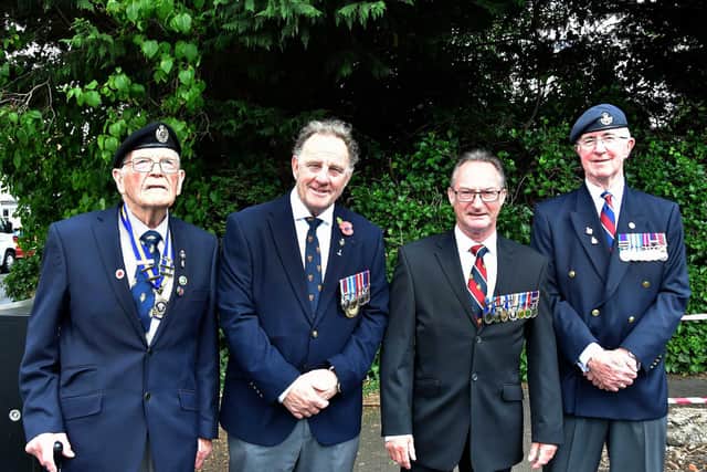 Korean War veterans at the service, from left: Vic Scott, John Norman, Bill Taylor, and Jack Whelan.