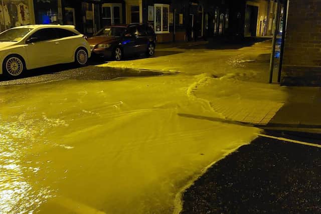 The burst water main on Eastgate, Louth.