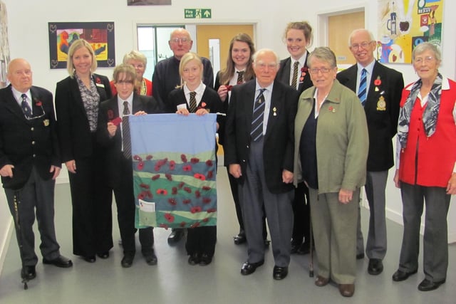 The Royal British Legion visited Horncastle’s Banovallum School 10 years ago and met pupils who had been crocheting poppies to sell on site.
