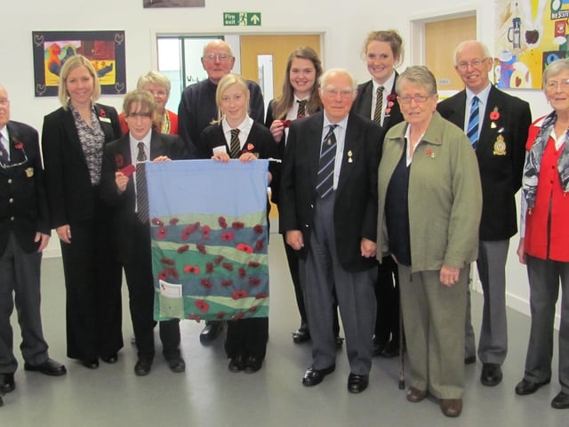 The Royal British Legion visited Horncastle’s Banovallum School 10 years ago and met pupils who had been crocheting poppies to sell on site.