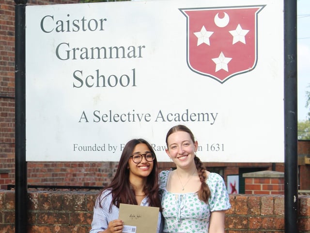 A Level results day at Caistor Grammar School.