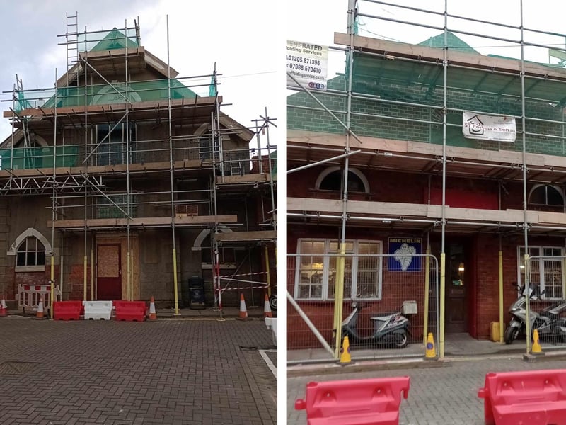 The building during the restoration work.