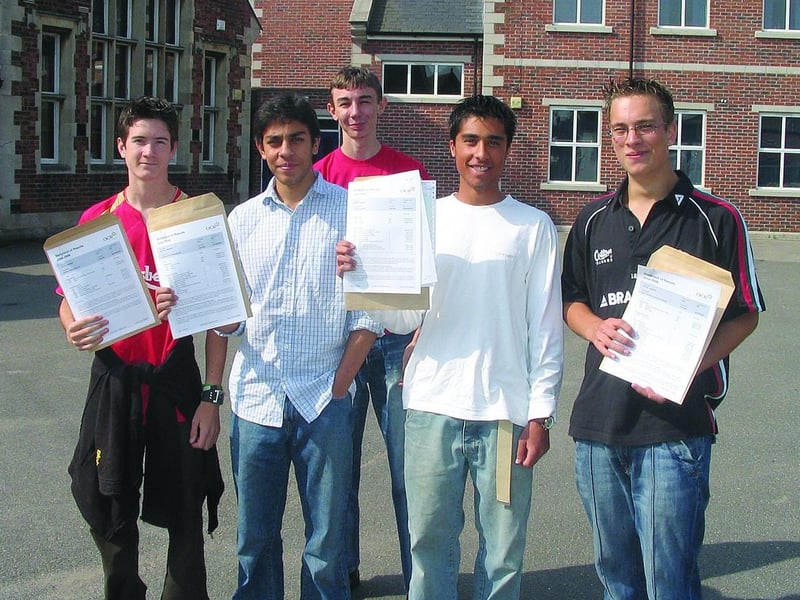 Among those collecting their A-level results at Boston Grammar School in 2006.