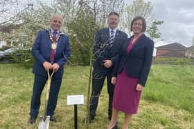 North Kesteven District Council chairman Coun Andrew Hagues, Council Leader Coun Richard Wright and Chief Executive Kath Marriott.