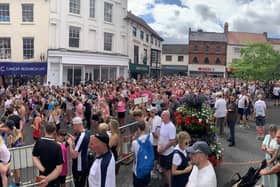Hundreds of runners and spectators gather at the start line for Louth Run For Life 2025 on Sunday.