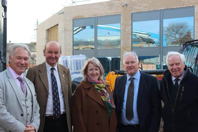 Chief executive Ian Knowles, High Sheriff of Lincolnshire, deputy leader Coun Rollings, Leader Coun Young and John Burke