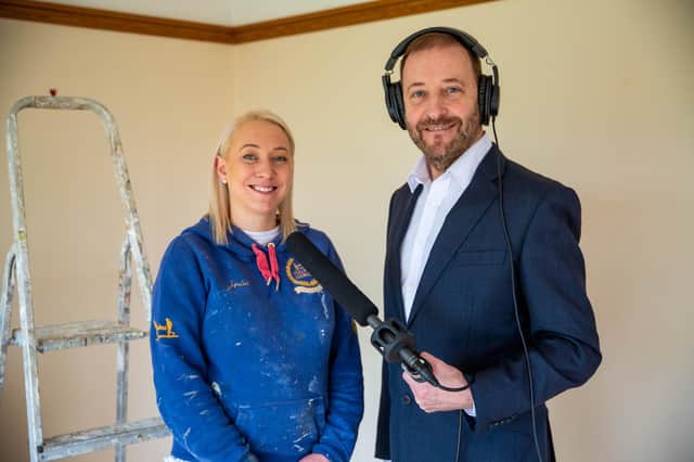 Sandie joins Painting and Decorating Association Chief Executive Neil Ogilvie for the recording.