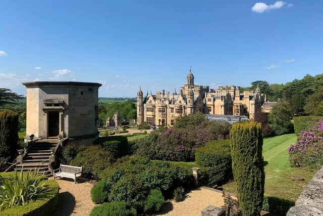 The scenic gardens at Harlaxton Manor