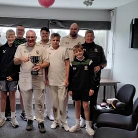 Mike Savage Cup winners Market Rasen seconds with their trophy.