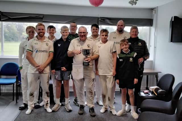 Mike Savage Cup winners Market Rasen seconds with their trophy.
