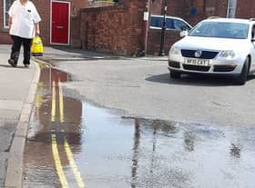 The water leak on Northgate in Louth.