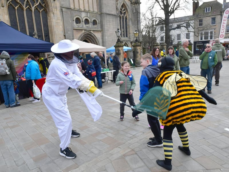 Street performers entertain the visitors to Sleaford Easter Garden. Photo: David Dawson