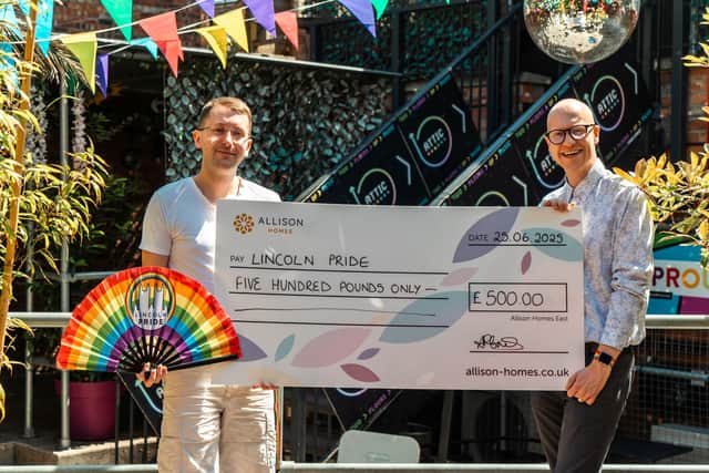 l-r – Arran Hart, Director of Community Engagement at Lincoln Pride, and Dan Bursnall, Regional Marketing Manager at Allison Homes East