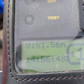 The figures registered on the police speed gun, posted on their Facebook page