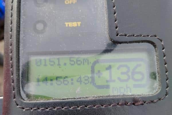 The figures registered on the police speed gun, posted on their Facebook page