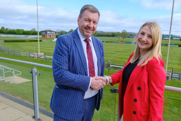 Coun Sean Matthews, leader of Lincolnshire County Council, and Charlotte Powell, Chief Executive of the LAS. Photo: LCC