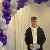 Marcel Marzec  celebrating GCSE results at Skegness Academy.