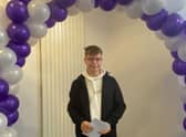 Marcel Marzec  celebrating GCSE results at Skegness Academy.