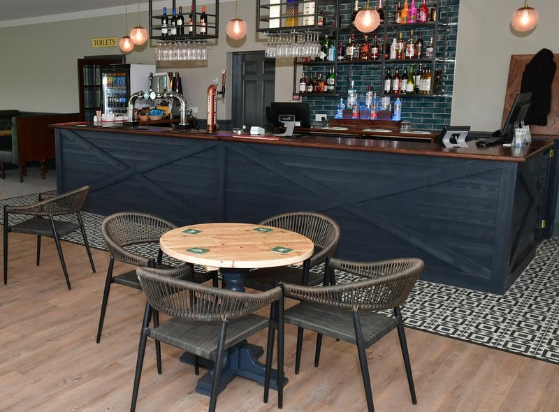 There are booths in the dining area where guests can enjoy meals all day and afternoon teas.