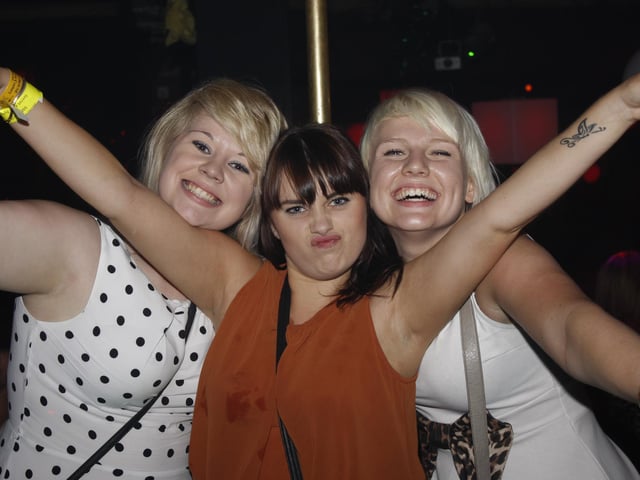 Three more pose for the Big Night Out camera.