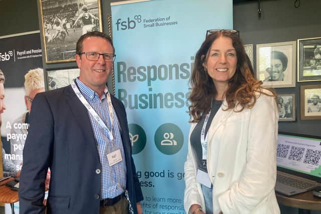 Alison Heppenstall, right, from Climate Action for Associations at the FSB Lincolnshire boot camp