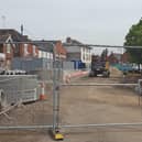 A snapshot of the High Street with the ongoing roadworks, which will now continue until the end of August.