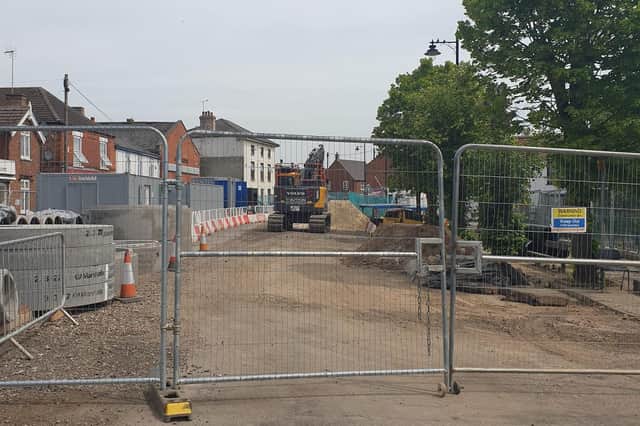 A snapshot of the High Street with the ongoing roadworks, which will now continue until the end of August.