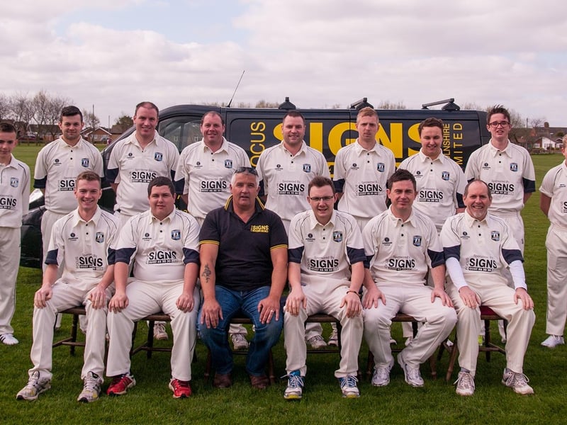 Members of Sutton on Sea Cricket Club in their new kit, courtesy of sponsors Focus Signs, of Alford.