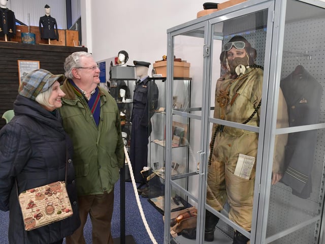 Kath and Dudley Bryant, of Boston, inside the events building.
