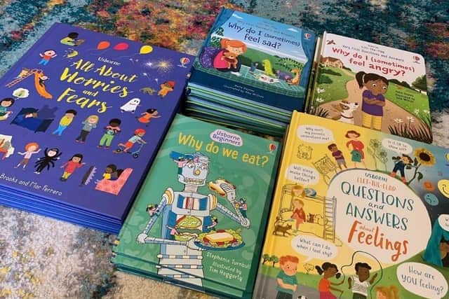Mental health book bundle donated by Allison Homes East