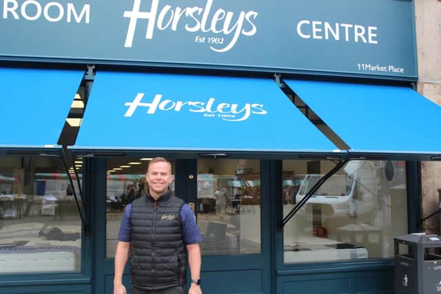 Dave Horsely outside Horsely's new Market Place premises
