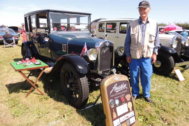 John Hardy of benington and his 100 year old Austin 12/4 which he restored.