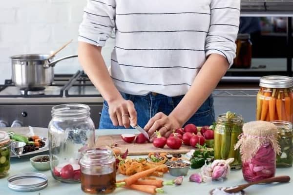 preparing healthy food 