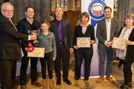 Far right Linda North (Production Manager) and Graham Ward (General Manager) from Uncle Henry’s alongside other winners at this year’s pie awards.
Photo credit: Martin Elliott of MEPICS